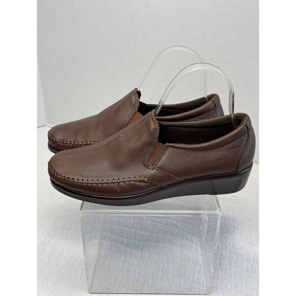 SAS Womens Tripad Comfort Leather Slip-On Casual Shoes 7.5W Brown - Picture 6 of 10